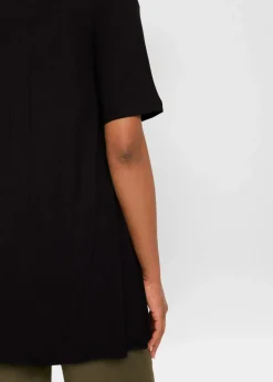 bonprix Nachhaltigere Materialien|Shirts & Tops^Longshirt aus Viskose-Mix schwarz