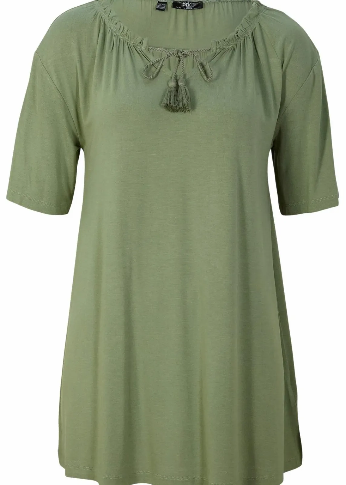 bonprix Shirts & Tops|Nachhaltigere Materialien^Longshirt aus Viskose-Mix piniengrün