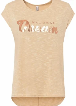 bonprix Shirts & Tops^Longshirt aus Viskose-Mix beige meliert
