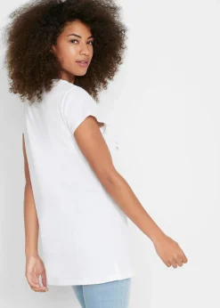bonprix Shirts & Tops^Longshirt, bedruckt weiß