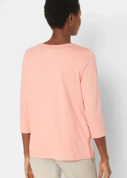 bonprix Bekleidung·Röcke|Nachhaltigere Materialien^Longshirt (5er-Pack) eukalyptusgrün + pfirsich + rauchblau + weiß + schwarz