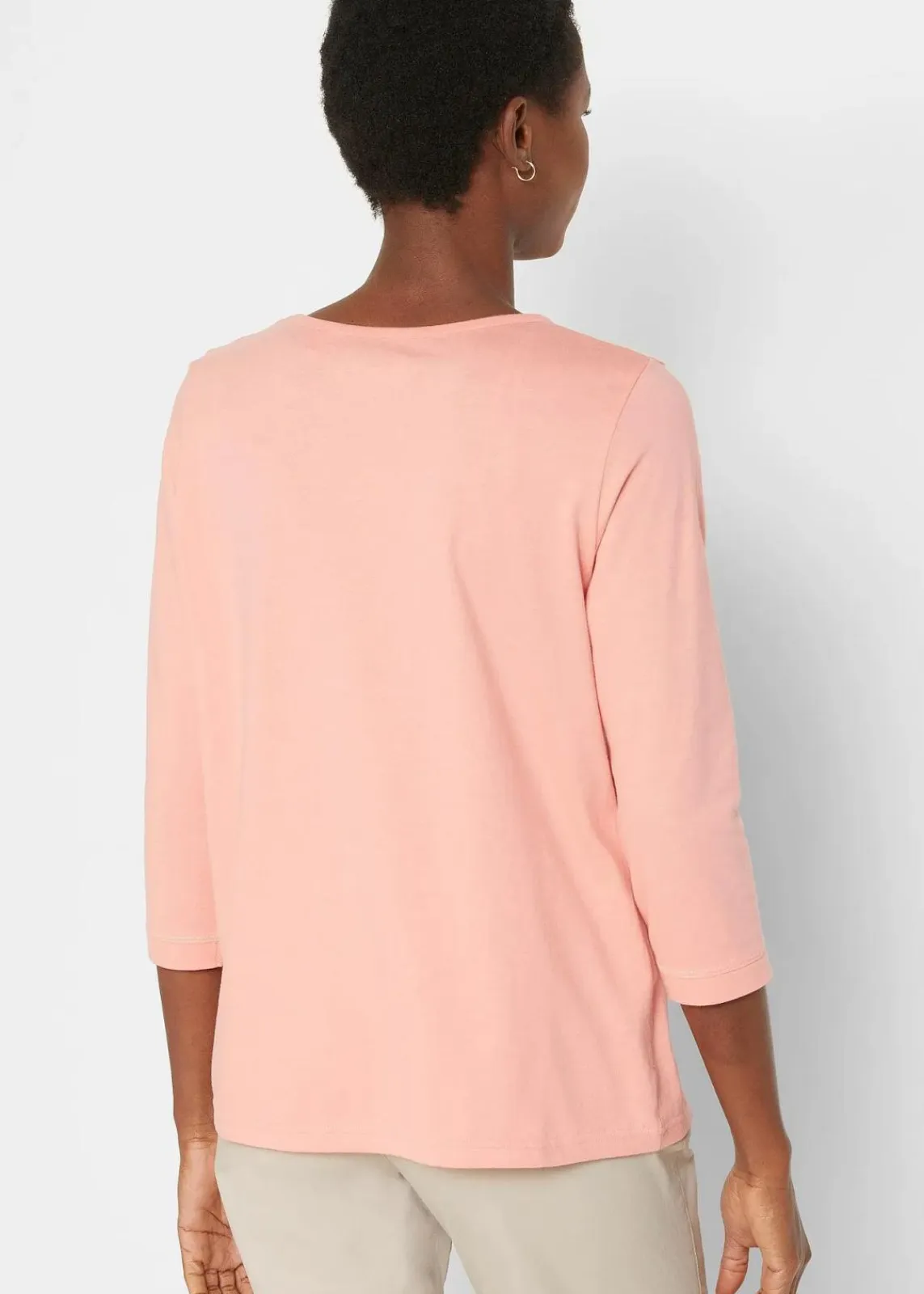 bonprix Bekleidung·Röcke|Nachhaltigere Materialien^Longshirt (5er-Pack) eukalyptusgrün + pfirsich + rauchblau + weiß + schwarz