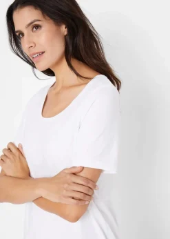 bonprix Shirts & Tops|Basics^Long-Shirt, 2er-Pack dunkelblau/weiß