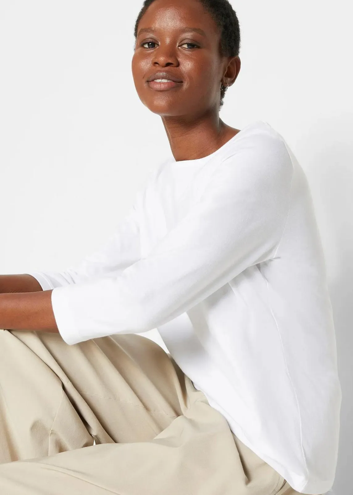 bonprix Shirts & Tops|Basics^Longshirt (5er-Pack) schwarz + erdbeere + hellgrau meliert + weiß + dunkelblau