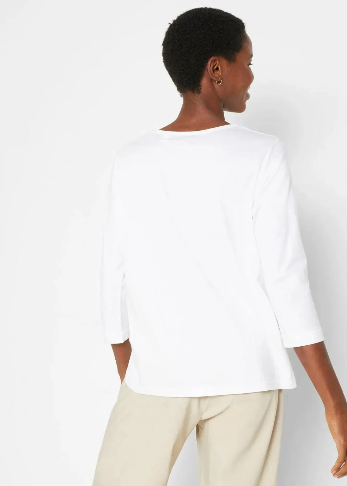 bonprix Shirts & Tops|Basics^Longshirt (5er-Pack) schwarz + erdbeere + hellgrau meliert + weiß + dunkelblau