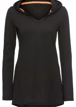 bonprix Shirts & Tops^Longshirt mit Kapuze schwarz