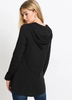bonprix Shirts & Tops^Longshirt mit Kapuze schwarz
