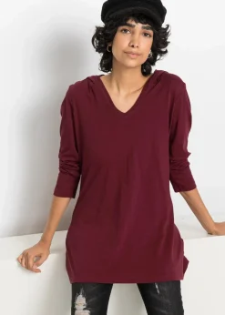 bonprix Shirts & Tops^Longshirt mit Kapuze ahornrot