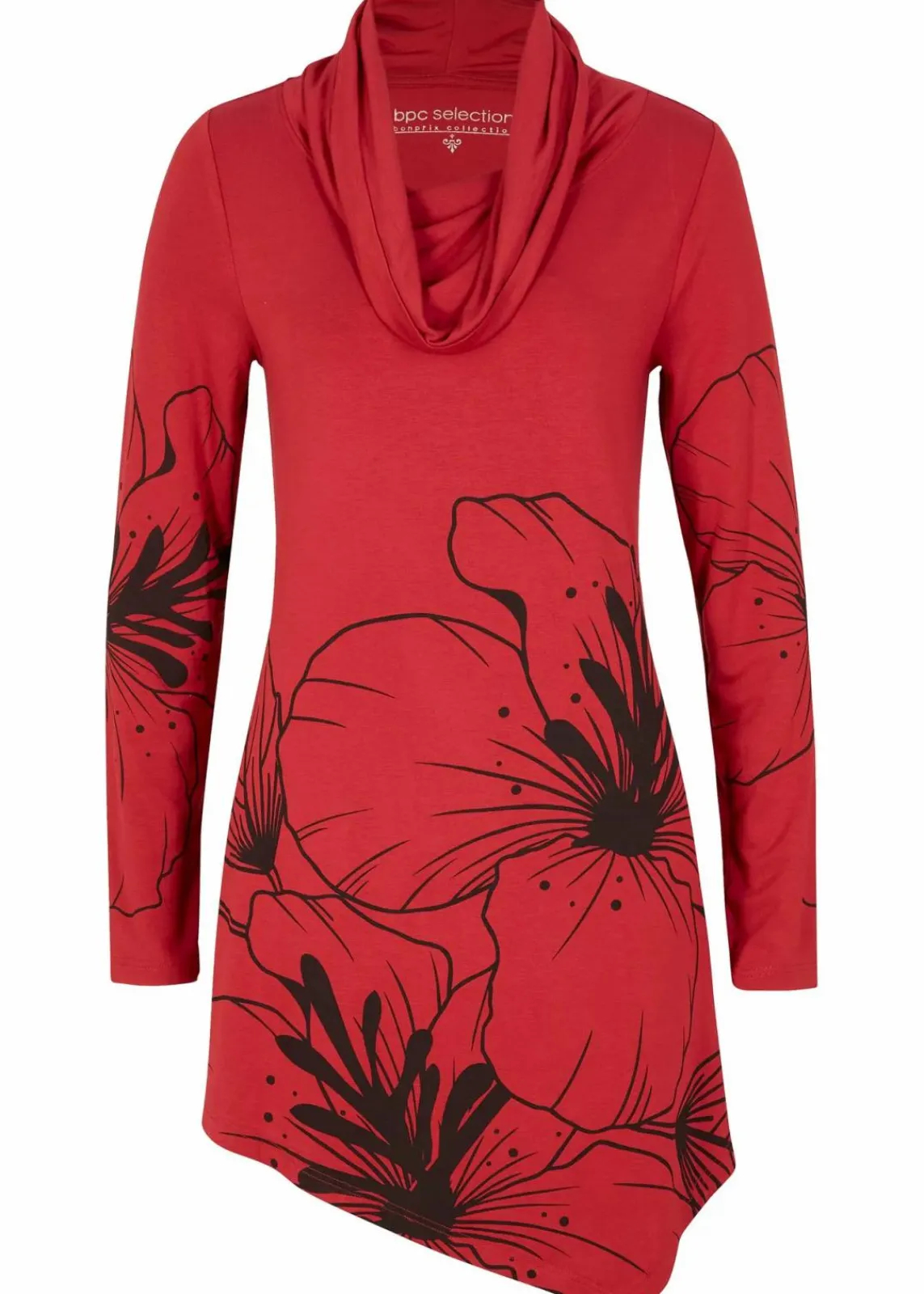 bonprix Shirts & Tops^Longshirt mit Rollkragen abendrot/schwarz