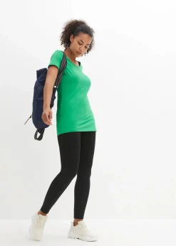 bonprix Shirts & Tops^Longshirt mit Schriftzug (2er Pack) grasgrün + schwarz