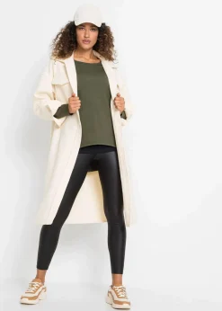 bonprix Shirts & Tops|Nachhaltigere Materialien^Longshirt mit Top aus Viskose-Mix dunkeloliv/schwarz