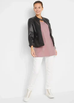 bonprix Bekleidung·Röcke|Basics^Longshirt mit V-Ausschnitt (2er Pack) schwarz+rosenholz