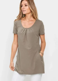 bonprix Shirts & Tops^Longshirt mit Viskose taupe