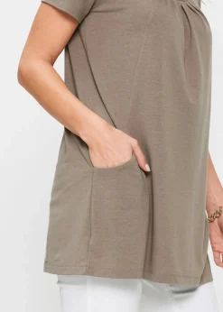 bonprix Shirts & Tops^Longshirt mit Viskose taupe