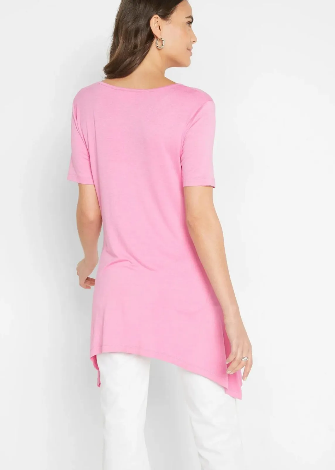bonprix Shirts & Tops^Longshirt mit Zipfel und Schmetterlingsmuster flamingopink / weiß / schwarz