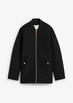 bonprix Bekleidung·Hosen|Jacken & Mäntel^Long-Steppjacke schwarz