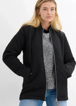 bonprix Bekleidung·Hosen|Jacken & Mäntel^Long-Steppjacke schwarz