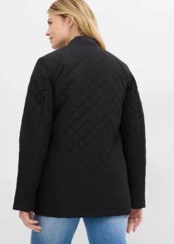 bonprix Bekleidung·Hosen|Jacken & Mäntel^Long-Steppjacke schwarz
