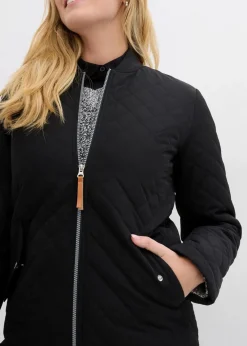 bonprix Bekleidung·Hosen|Jacken & Mäntel^Long-Steppjacke schwarz