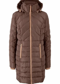 bonprix Jacken & Mäntel|Bekleidung·Hosen^Long-Steppjacke mit Wattierung braun