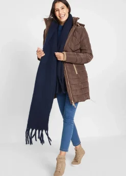 bonprix Jacken & Mäntel|Bekleidung·Hosen^Long-Steppjacke mit Wattierung braun