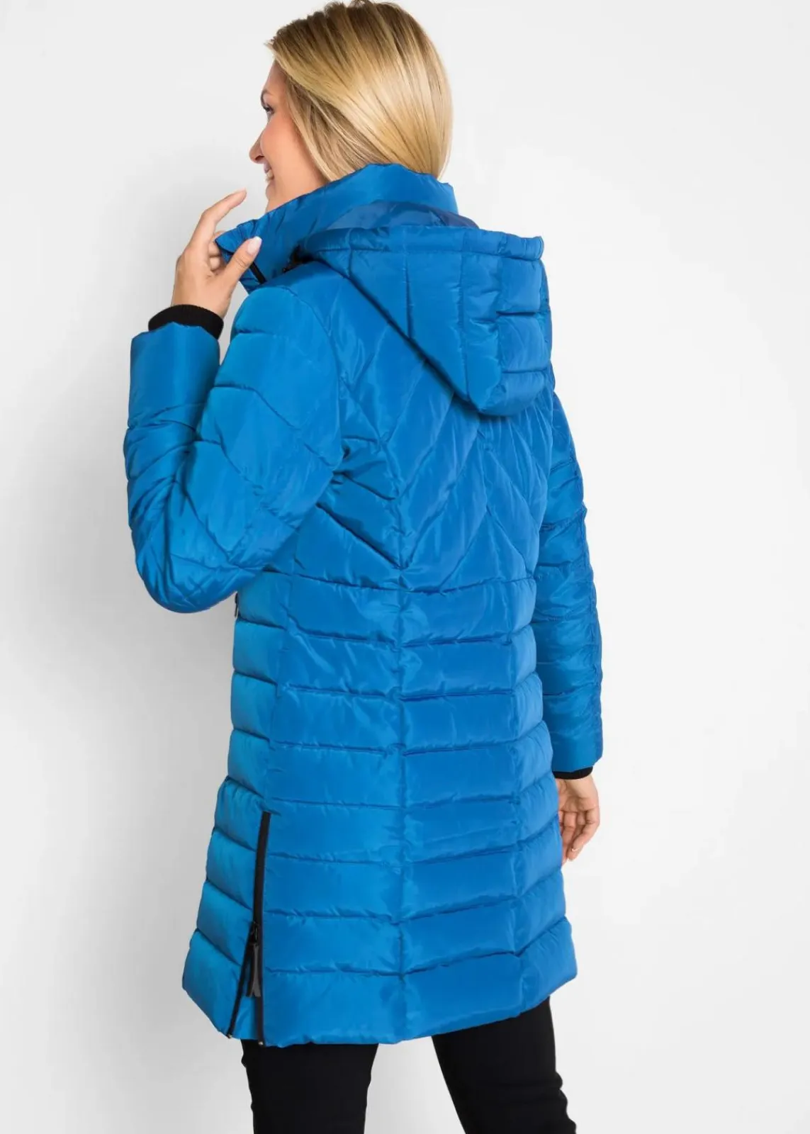 bonprix Jacken & Mäntel|Bekleidung·Hosen^Long-Steppjacke mit Wattierung azurblau
