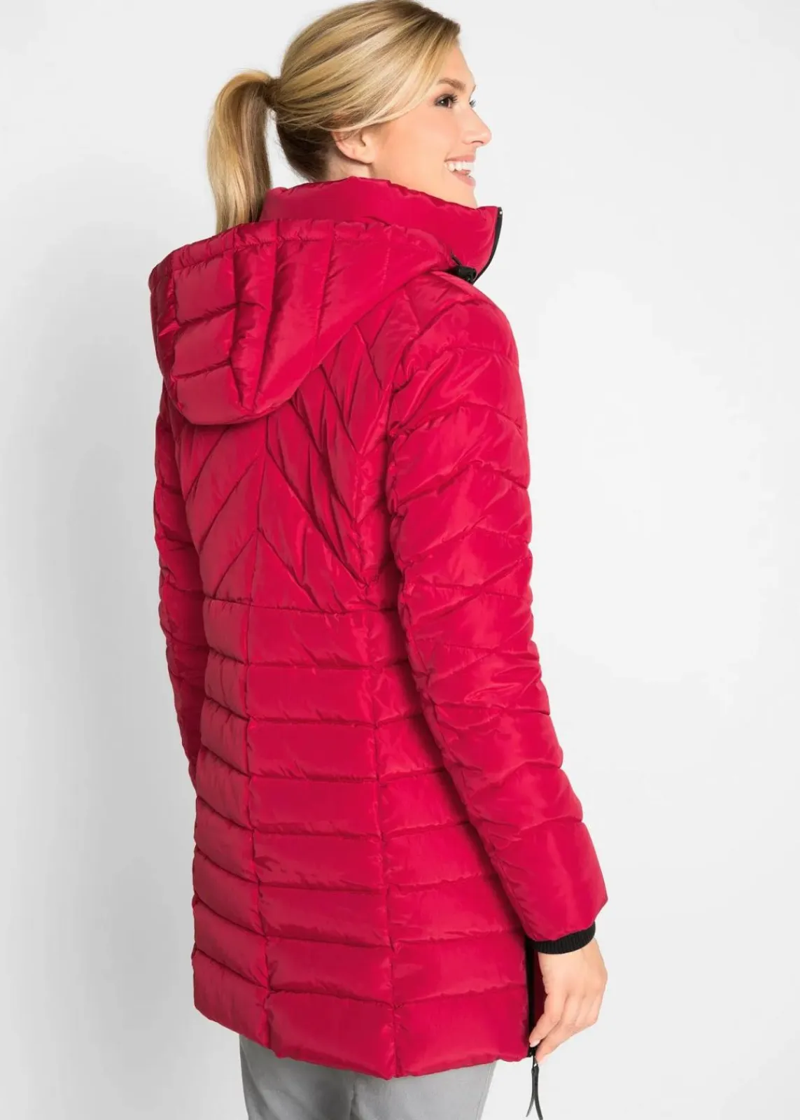 bonprix Jacken & Mäntel|Bekleidung·Hosen^Long-Steppjacke mit Wattierung rot