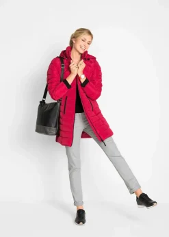 bonprix Jacken & Mäntel|Bekleidung·Hosen^Long-Steppjacke mit Wattierung rot
