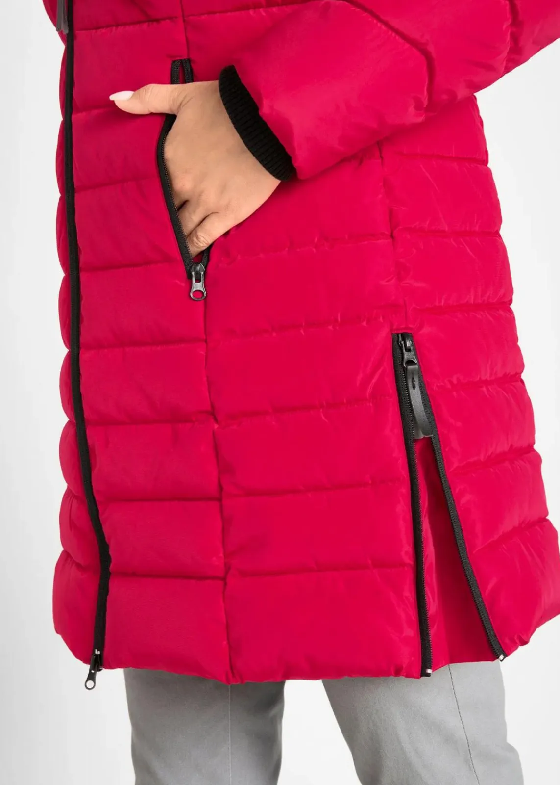 bonprix Jacken & Mäntel|Bekleidung·Hosen^Long-Steppjacke mit Wattierung rot