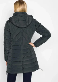 bonprix Bekleidung·Hosen|Jacken & Mäntel^Long-Steppjacke mit Wattierung schwarz