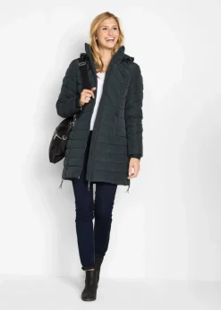 bonprix Bekleidung·Hosen|Jacken & Mäntel^Long-Steppjacke mit Wattierung schwarz