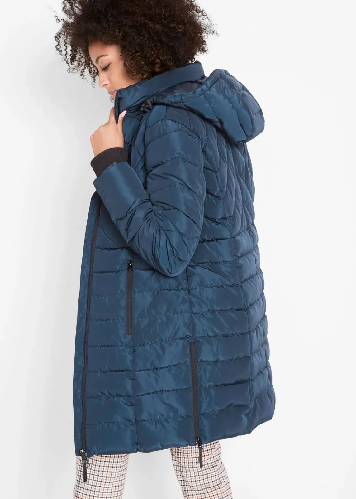 bonprix Jacken & Mäntel|Bekleidung·Hosen^Long-Steppjacke mit Wattierung dunkelblau