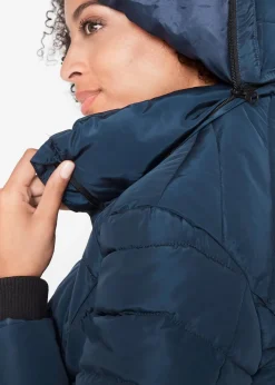 bonprix Jacken & Mäntel|Bekleidung·Hosen^Long-Steppjacke mit Wattierung dunkelblau