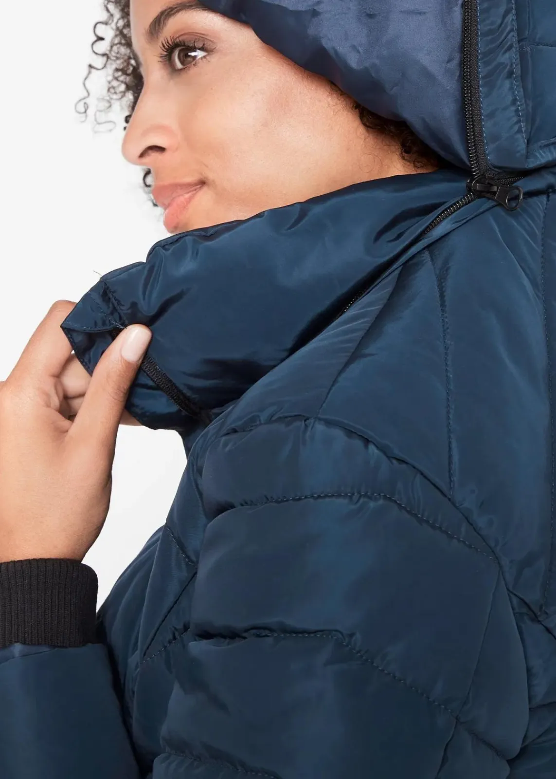 bonprix Jacken & Mäntel|Bekleidung·Hosen^Long-Steppjacke mit Wattierung dunkelblau