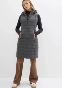 bonprix Jacken & Mäntel|Bekleidung·Hosen^Longsteppweste anthrazit