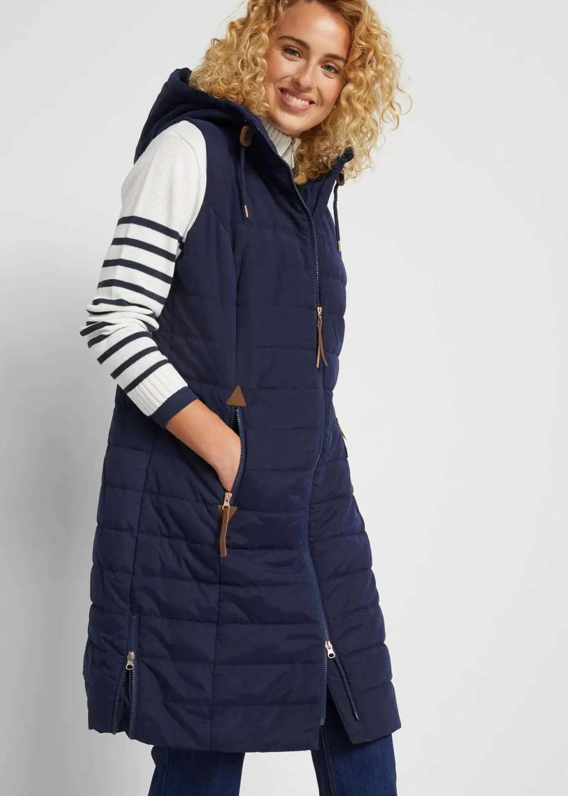 bonprix Bekleidung·Hosen|Jacken & Mäntel^Longsteppweste dunkelblau