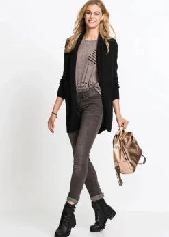 bonprix Bekleidung·Umstandsmode|Strickmode^Longstrickjacke schwarz