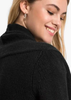 bonprix Bekleidung·Umstandsmode|Strickmode^Longstrickjacke schwarz
