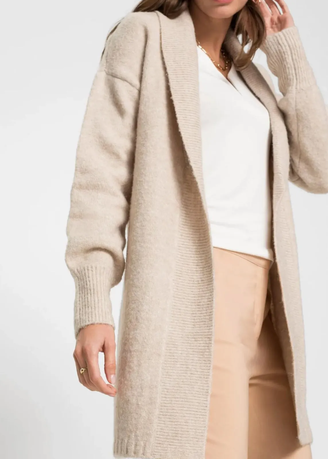 bonprix Bekleidung·Umstandsmode|Bekleidung·Röcke^Longstrickjacke beige meliert