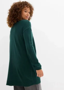 bonprix Bekleidung·Umstandsmode|Strickmode^Longstrickjacke tiefgrün