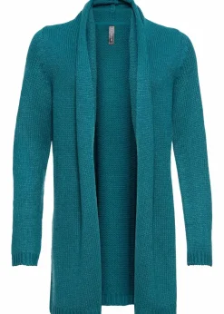 bonprix Bekleidung·Umstandsmode|Strickmode^Longstrickjacke blaugrün