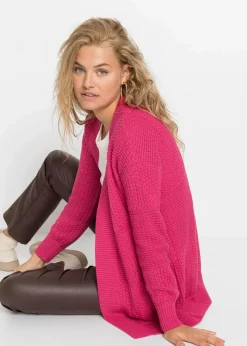 bonprix Bekleidung·Umstandsmode|Strickmode^Longstrickjacke dunkelpink
