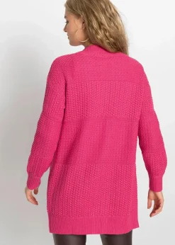 bonprix Bekleidung·Umstandsmode|Strickmode^Longstrickjacke dunkelpink