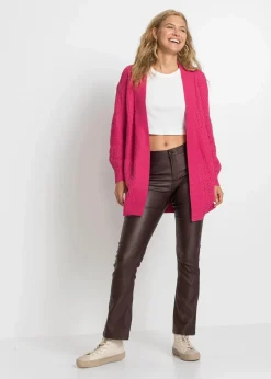 bonprix Bekleidung·Umstandsmode|Strickmode^Longstrickjacke dunkelpink
