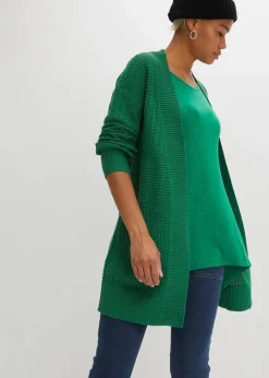 bonprix Pullover & Strickjacken|Bekleidung·Jeans^Longstrickjacke grün
