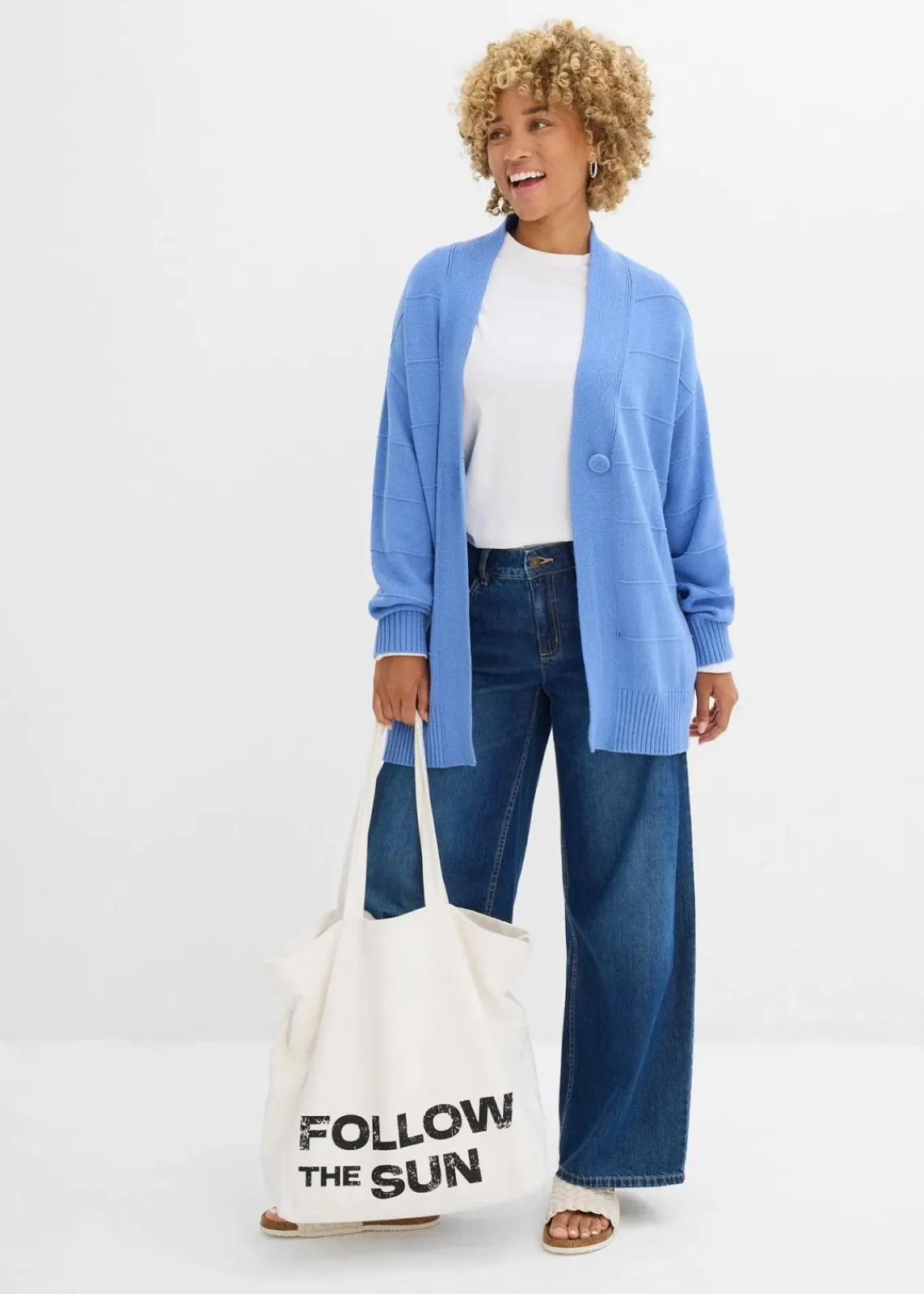 bonprix Bekleidung·Umstandsmode|Bekleidung·Jeans^Longstrickjacke wolkenblau