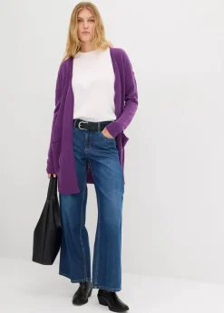 bonprix Pullover & Strickjacken|Basics^Longstrickjacke steingrau