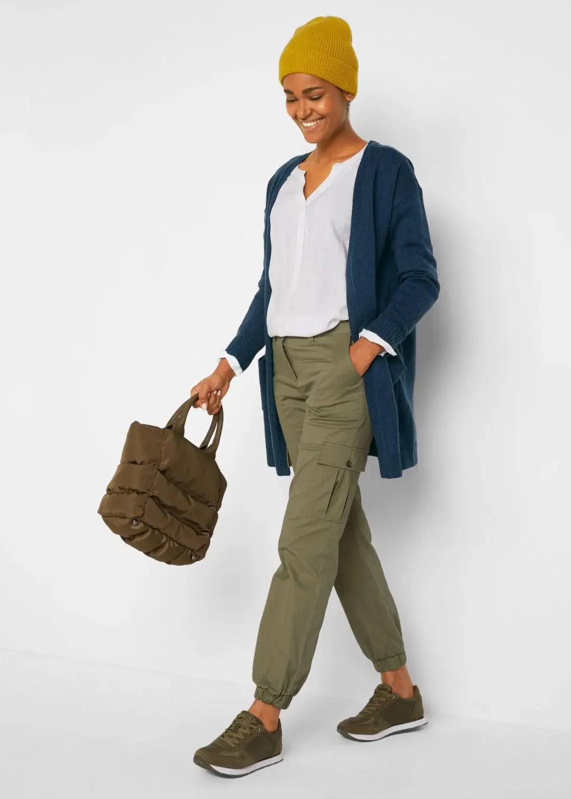 bonprix Pullover & Strickjacken|Basics^Longstrickjacke dunkelblau