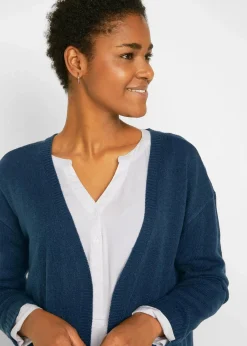 bonprix Pullover & Strickjacken|Basics^Longstrickjacke dunkelblau