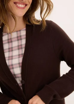 bonprix Nachhaltigere Materialien|Pullover & Strickjacken^Longstrickjacke aus softem Viskose-Mix dunkelbraun